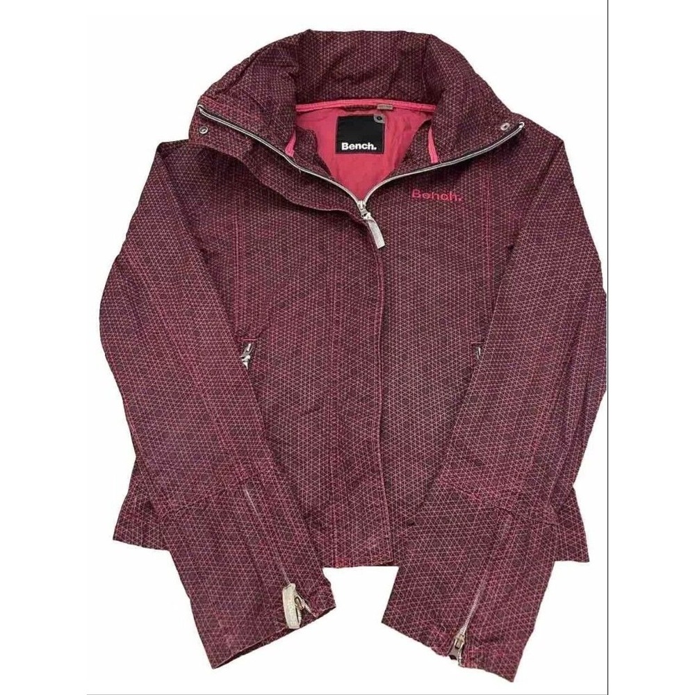 Bench Jacket Women's Med Purple Full Zip Pockets‎ Windbreaker Hoodie Top Sz Med